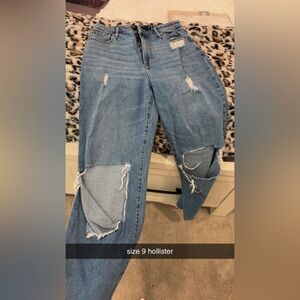 Hollister Blue Boyfriend Distressed Jeans